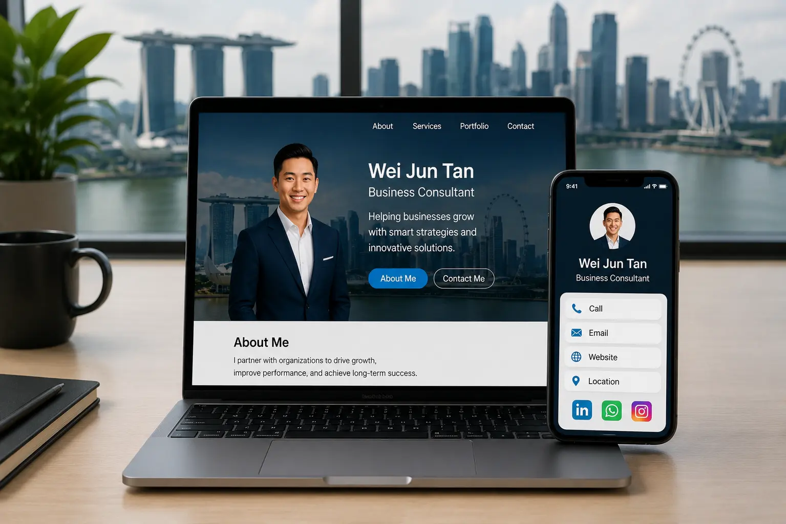 Professional Business Card Website