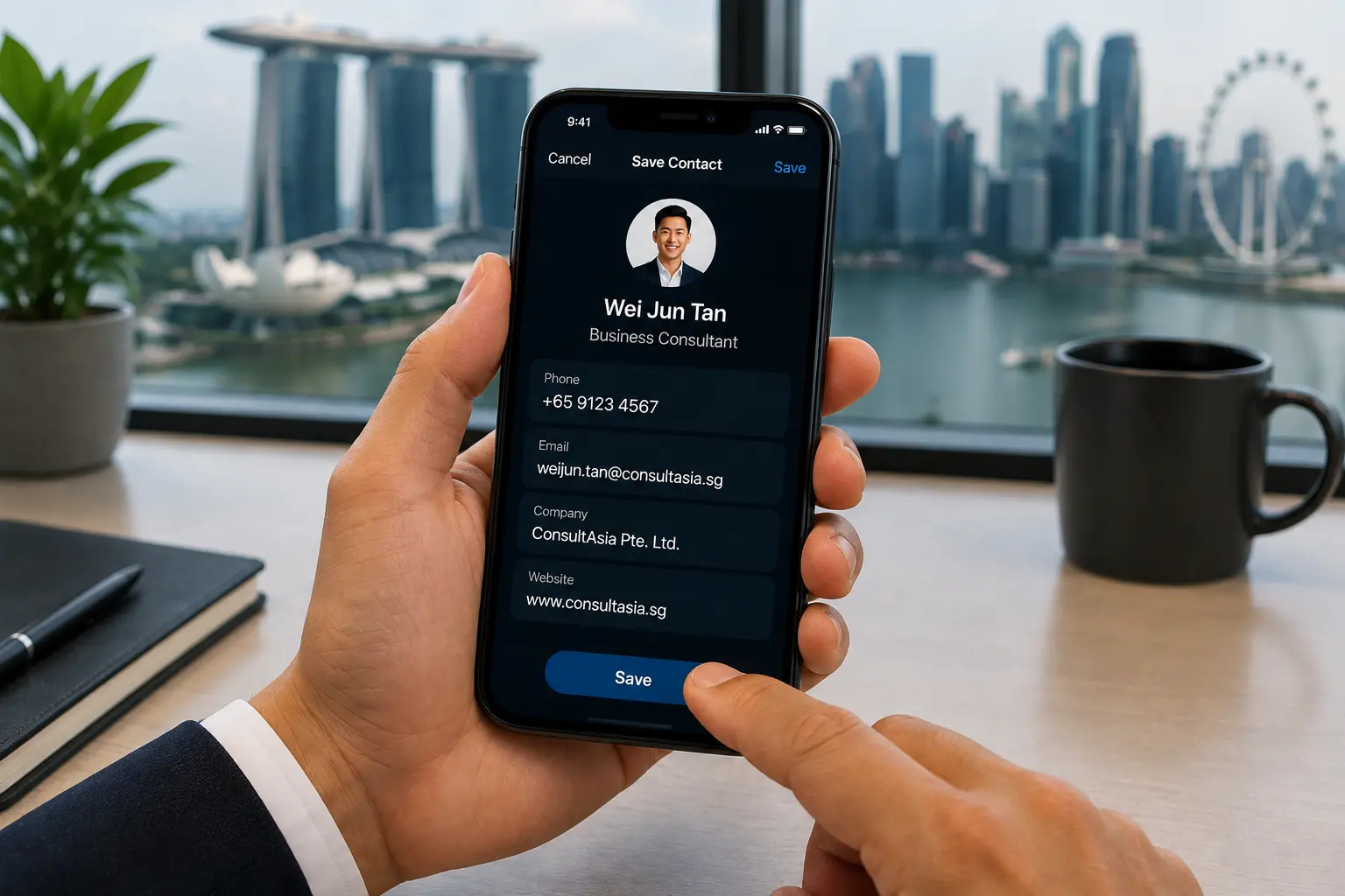 Saving Contact From Digital Business Card